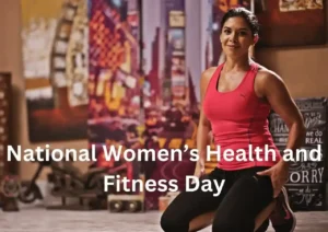 national women's health and fitness day image of an exercising woman