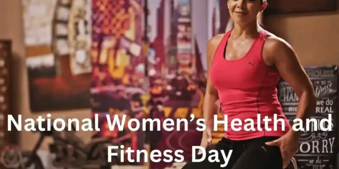 national women's health and fitness day image of an exercising woman